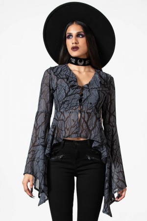 Killstar Spellcraft Long Sleeve Top Negros | 56398-KBWO