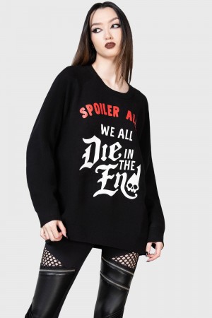 Killstar Spoiler Batwing Sueter Negros | 79583-YUHJ