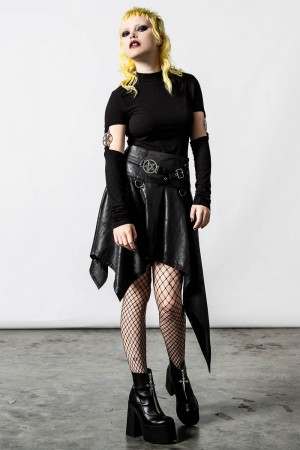 Killstar State Of Calamity Skirt Negros | 64103-XYJI