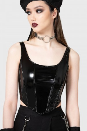 Killstar Stillness Corset Top Negros | 68297-QMJT