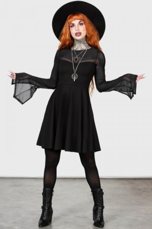 Killstar Struck By Night Vestido Negros | 82437-NADC