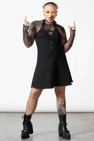 Killstar Subzero Halter Vestido Negros | 41957-OZWV