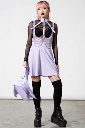 Killstar Suspend Me Statement Skirt [PASTEL LILAC] Lilac | 02195-EDQX