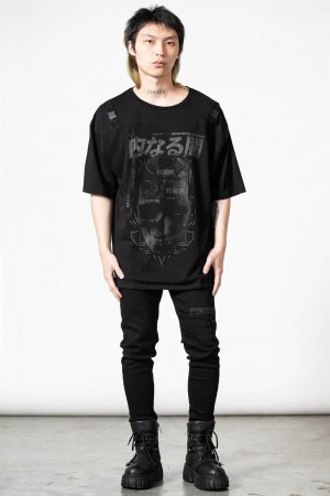 Killstar Synch T-Shirt Negros | 93256-YDKO