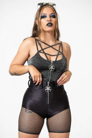 Killstar Synth Sigil Fishnet Bike Corta Negros | 38520-ZYIN