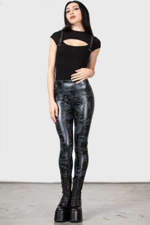 Killstar Tarot Leggings Negros | 83562-BHDG