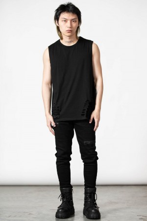 Killstar Total Trance Distressed Vest Negros | 20186-LPNY