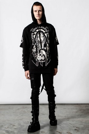 Killstar Trouble Encapuchado Layer Top Negros | 14735-SDOY