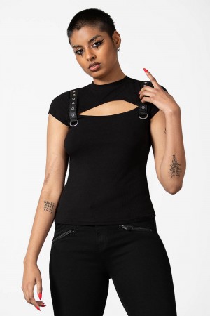 Killstar Trudy Keyhole Top Negros | 13850-ZRIA