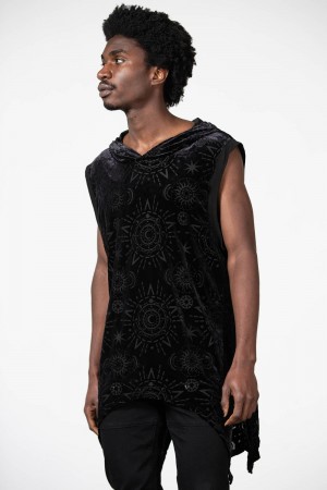 Killstar Truthsayer Burnout Encapuchado Vest Negros | 72948-OMHC