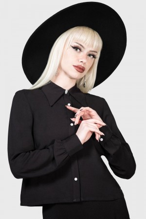 Killstar Twilight Terror Shirt Negros | 79652-VPQW