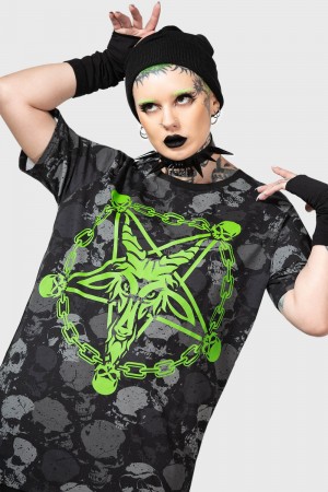 Killstar Tzompantli T Shirt Negros | 85260-CGTZ