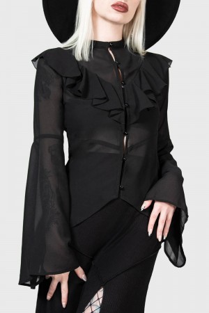 Killstar Valentine's Heart Blouse Negros | 78214-BJHI