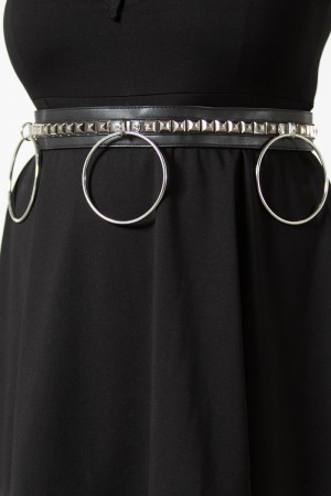 Killstar Vicious Studded Belt [S] [PLUS] Plateados | 63279-RZTD