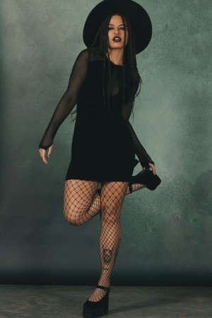 Killstar Viperdae Mini Vestido Negros | 49107-LBHR