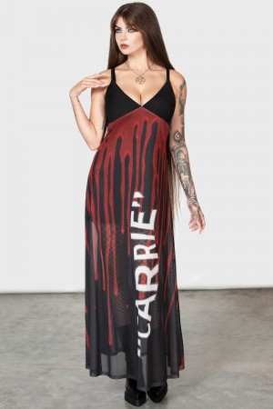 Killstar Warned Maxi Vestido Negros | 26987-EFQU