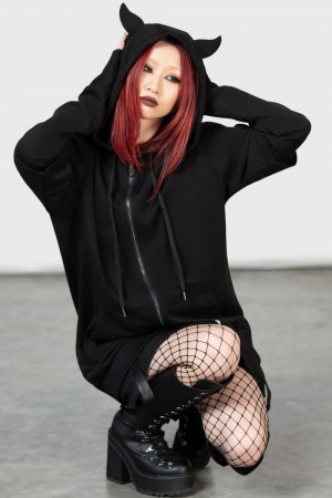 Killstar Watch The Skies Hoodie Negros | 37065-DKFA