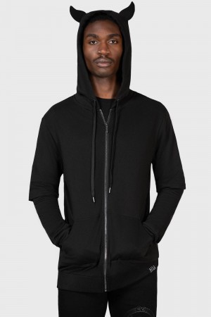 Killstar Watch The Skies Hoodie Negros | 29043-UZTY