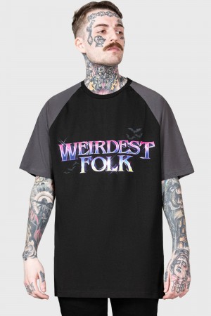 Killstar Weirdest Ones T-Shirt Negros | 49751-PHOM