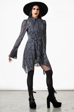 Killstar Woodland Witch Collar Vestido Negros | 49135-SWUL