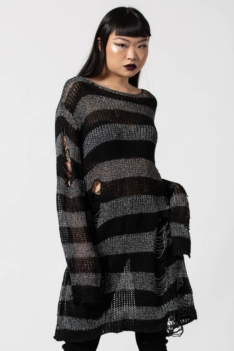 Killstar Abyss Knit Sueter Grises | 24365-JOKW