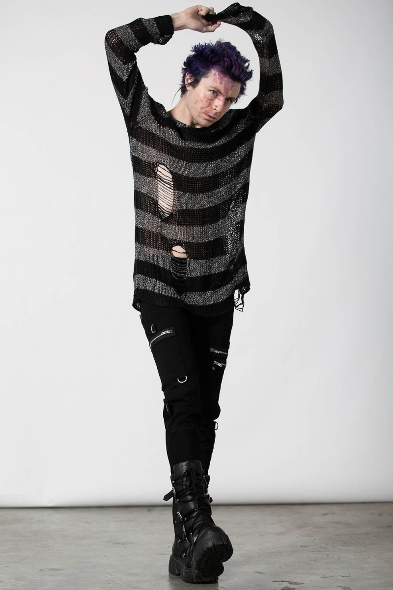 Killstar Abyss Knit Sueter Grises | 24365-JOKW