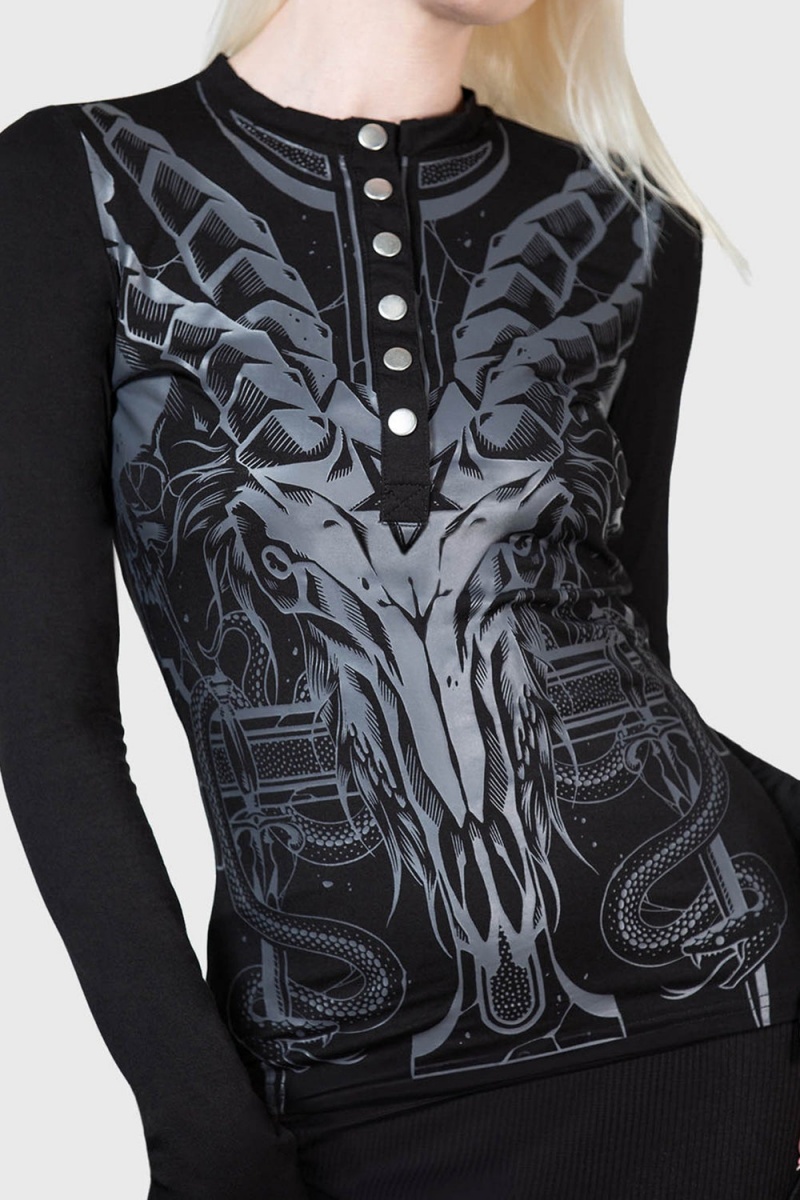 Killstar Abyssful Henley Top Negros | 49382-IEKN