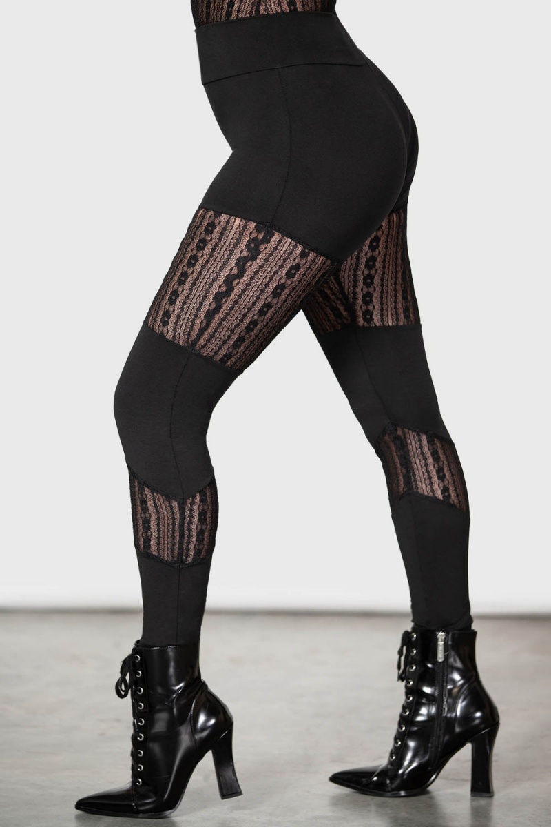 Killstar Alvaro Leggings Negros | 39246-EDIZ