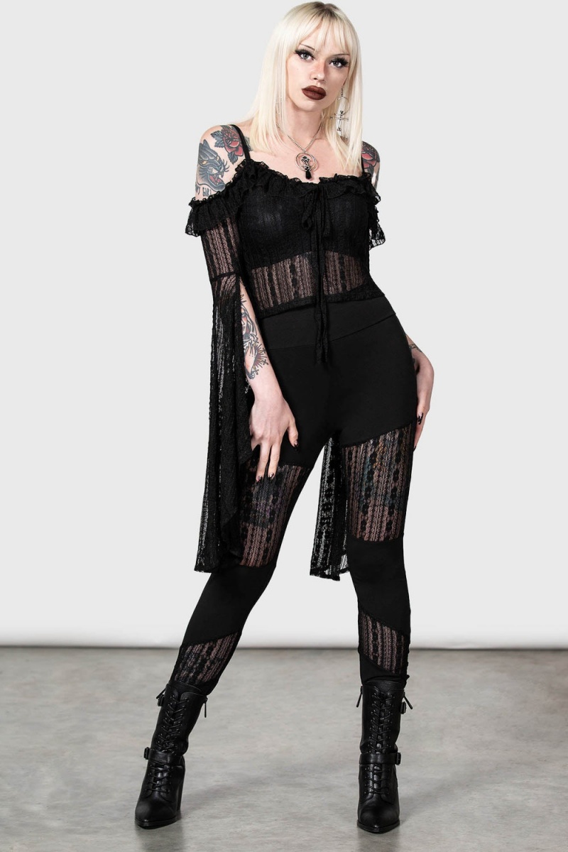 Killstar Alvaro Leggings Negros | 39246-EDIZ