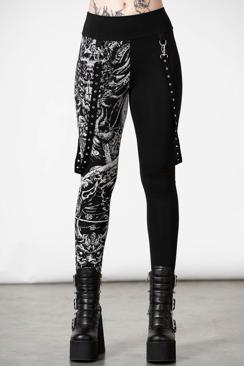 Killstar Amnesia Leggings Negros | 94052-PCAD