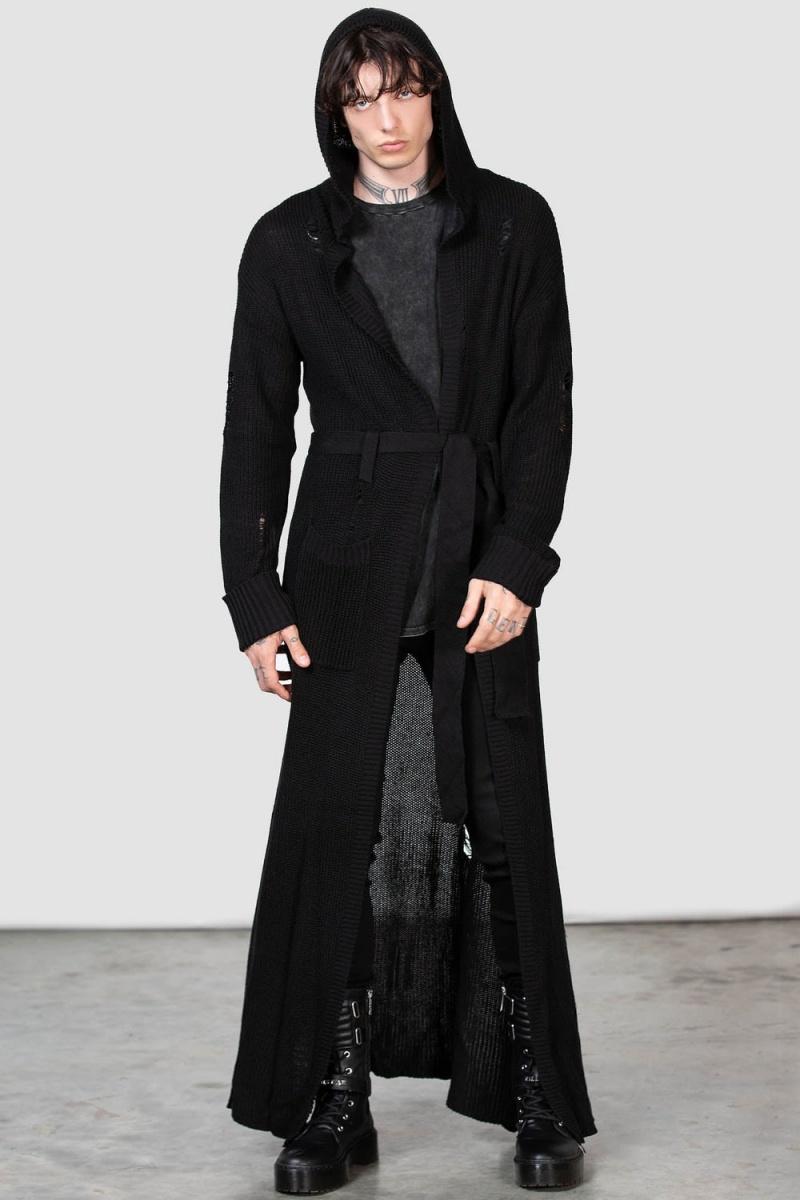 Killstar Apparitions Long Cardigan Negros | 72409-TJEP