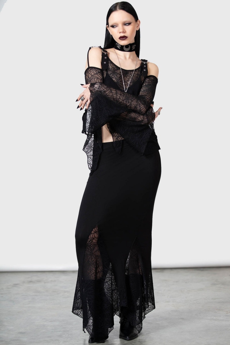 Killstar Aramina Skirt Negros | 84317-WRZE