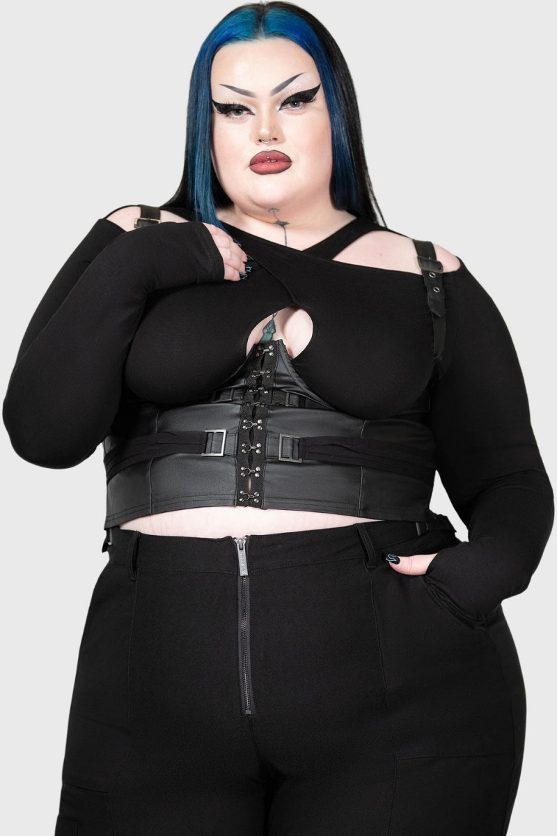 Killstar Atacama's Void Corset [PLUS] Negros | 92186-RIPY