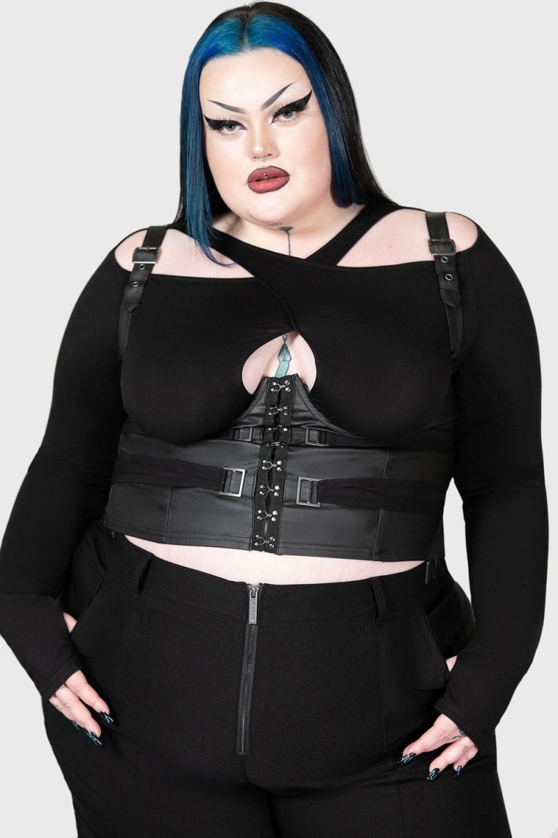 Killstar Atacama\'s Void Corset [PLUS] Negros | 92186-RIPY