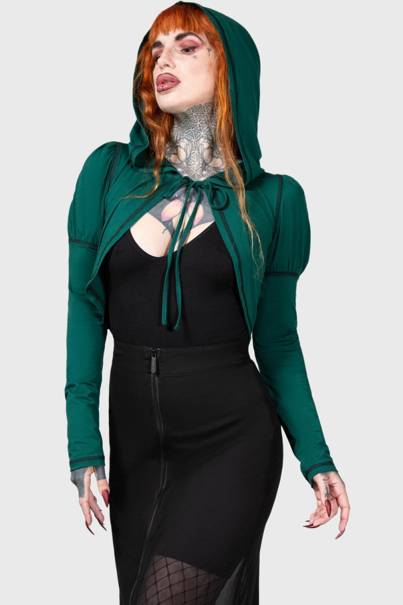 Killstar August Encapuchado Top Verdes | 79654-LRAC