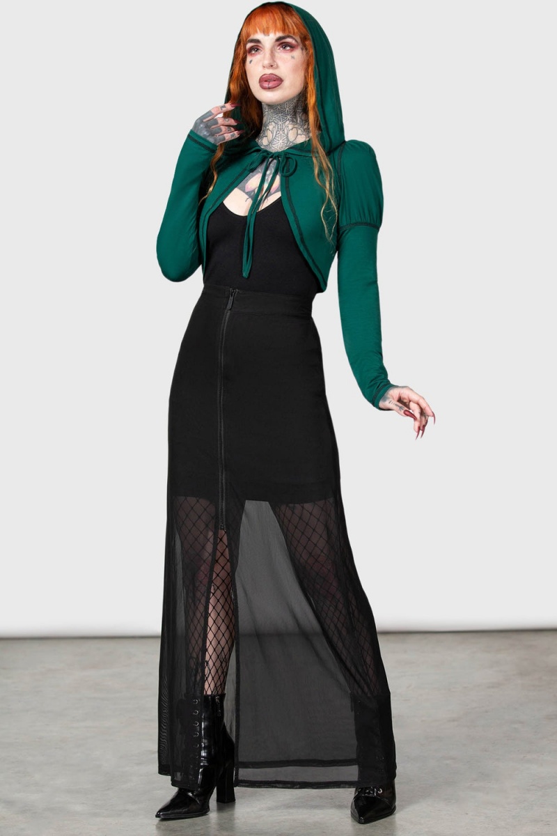Killstar August Encapuchado Top Verdes | 79654-LRAC