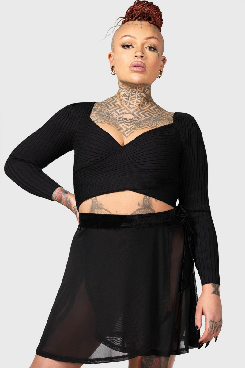 Killstar Awakening Wrap Top Negros | 12703-BDUF