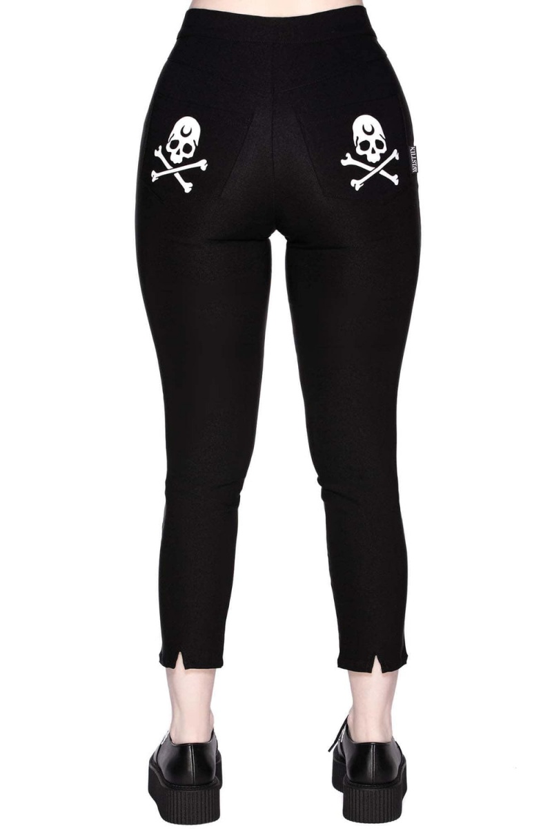 Killstar Bad Baby Capri Pants Negros | 87150-OHSM