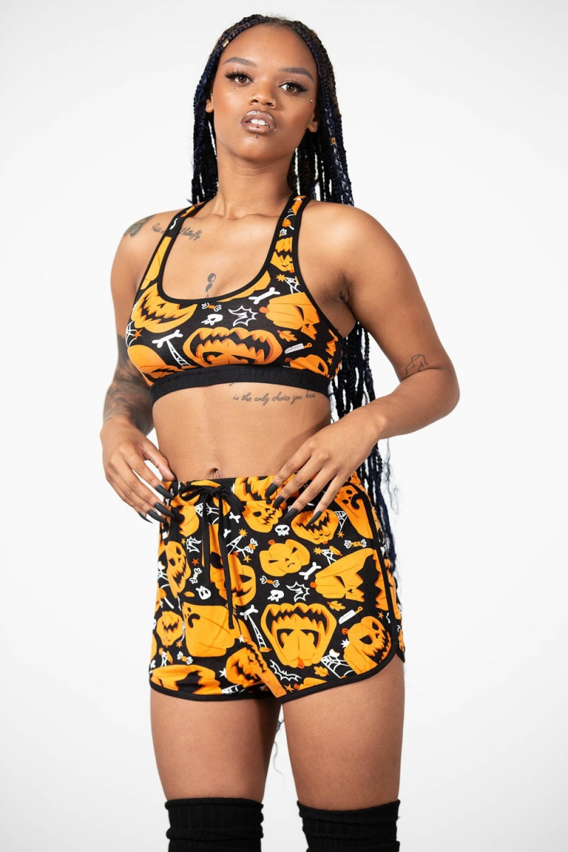 Killstar Bad Patch Racer Shorts Negros | 63982-FNBC