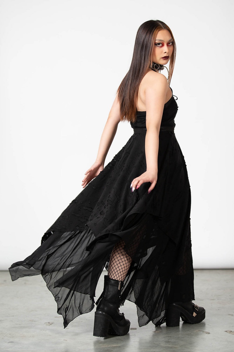 Killstar Badlands Vestido Negros | 16894-ROXC