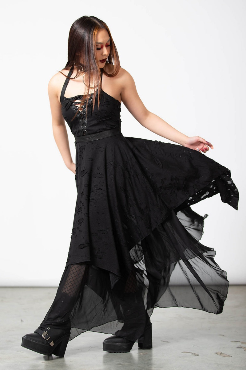 Killstar Badlands Vestido Negros | 16894-ROXC