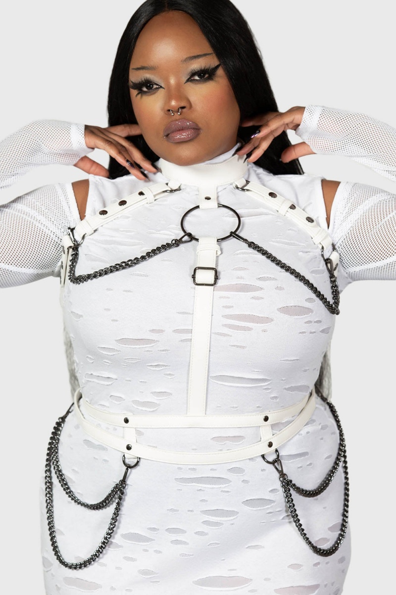 Killstar Baphomet Bones Harness [PLUS] Blancos | 85104-HEWU