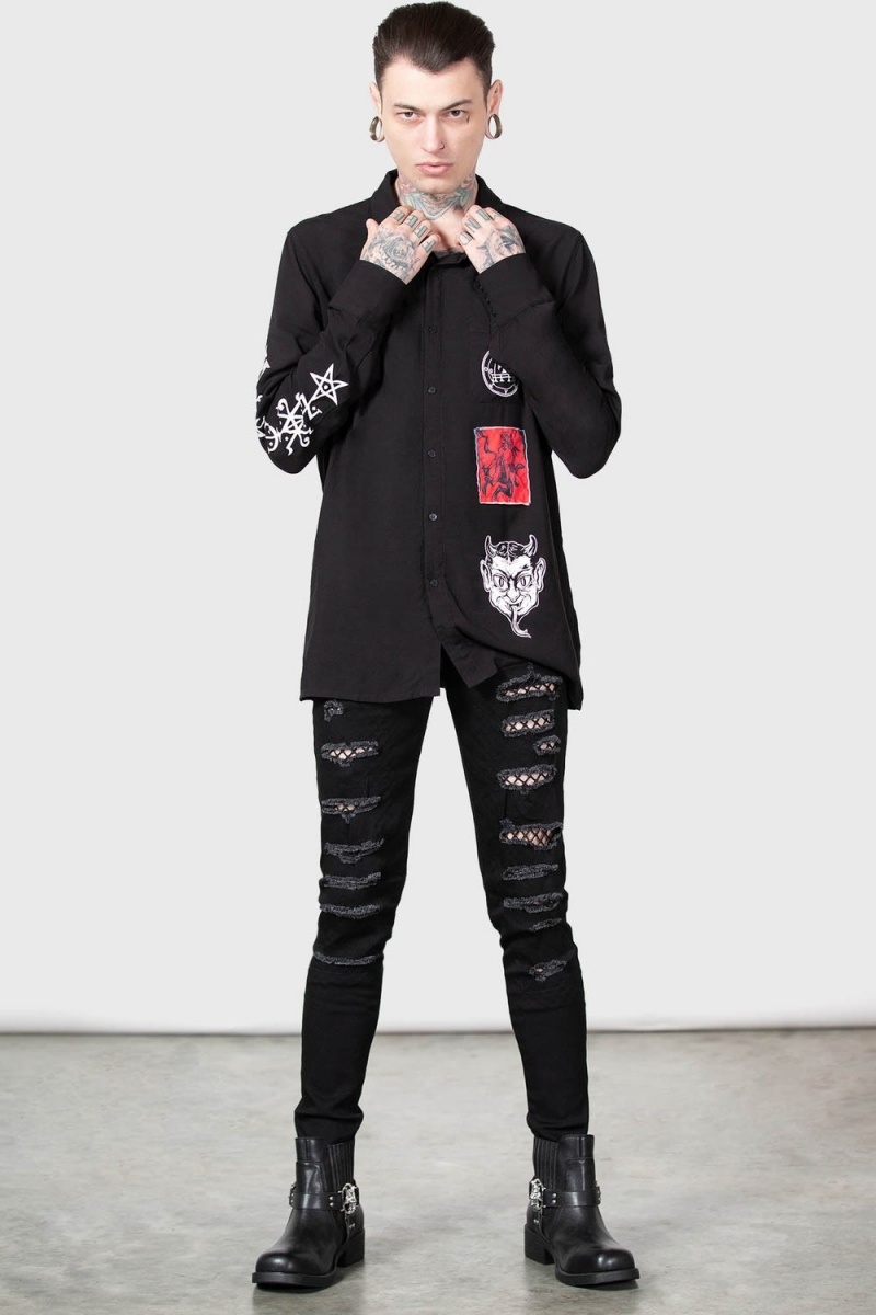 Killstar Barabtos Shirt Negros | 50319-NPXT