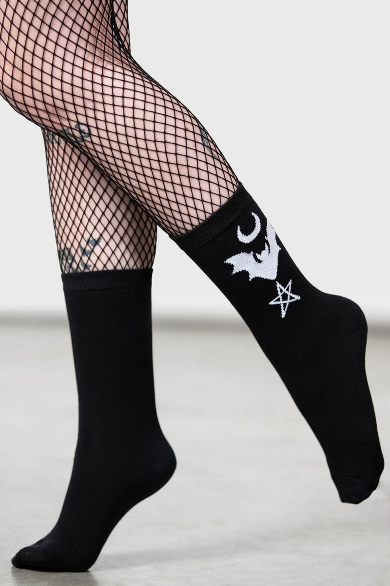 Killstar Bat Magic Socks [B] Negros | 13586-ZBJP