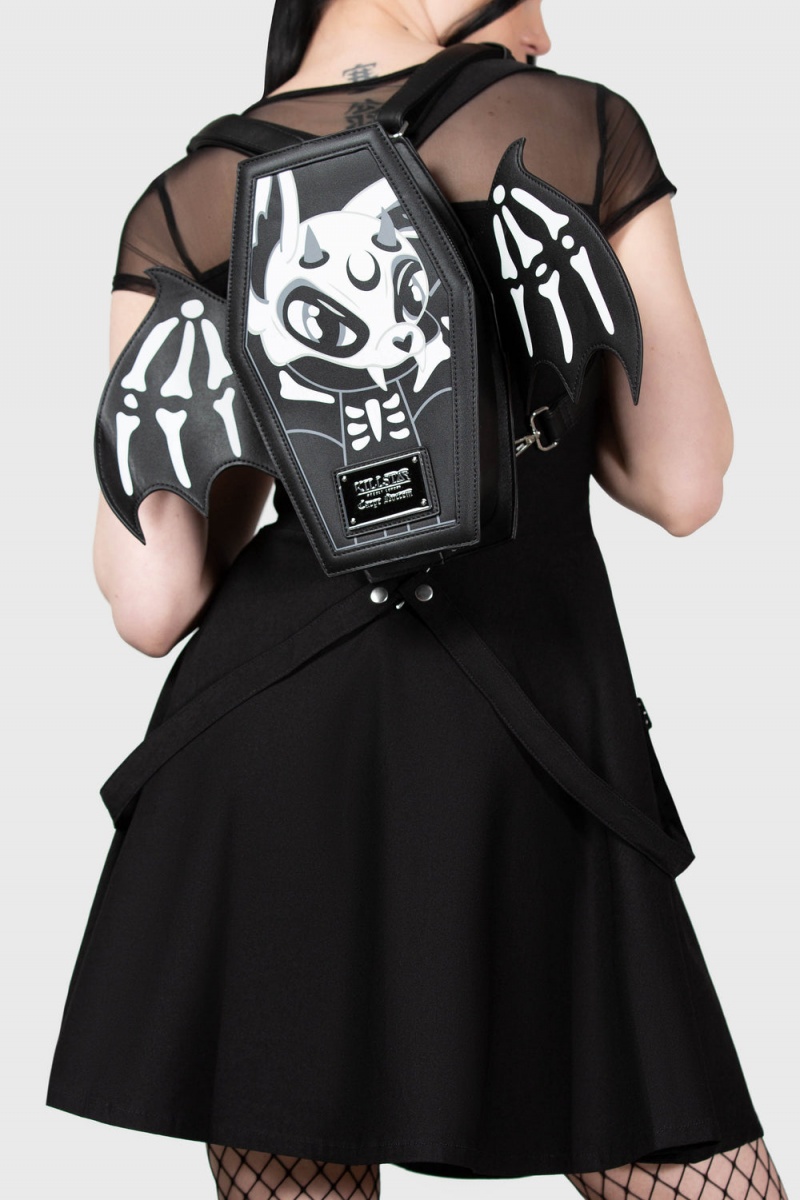 Killstar Batbone Backpack Negros | 85719-FPQG