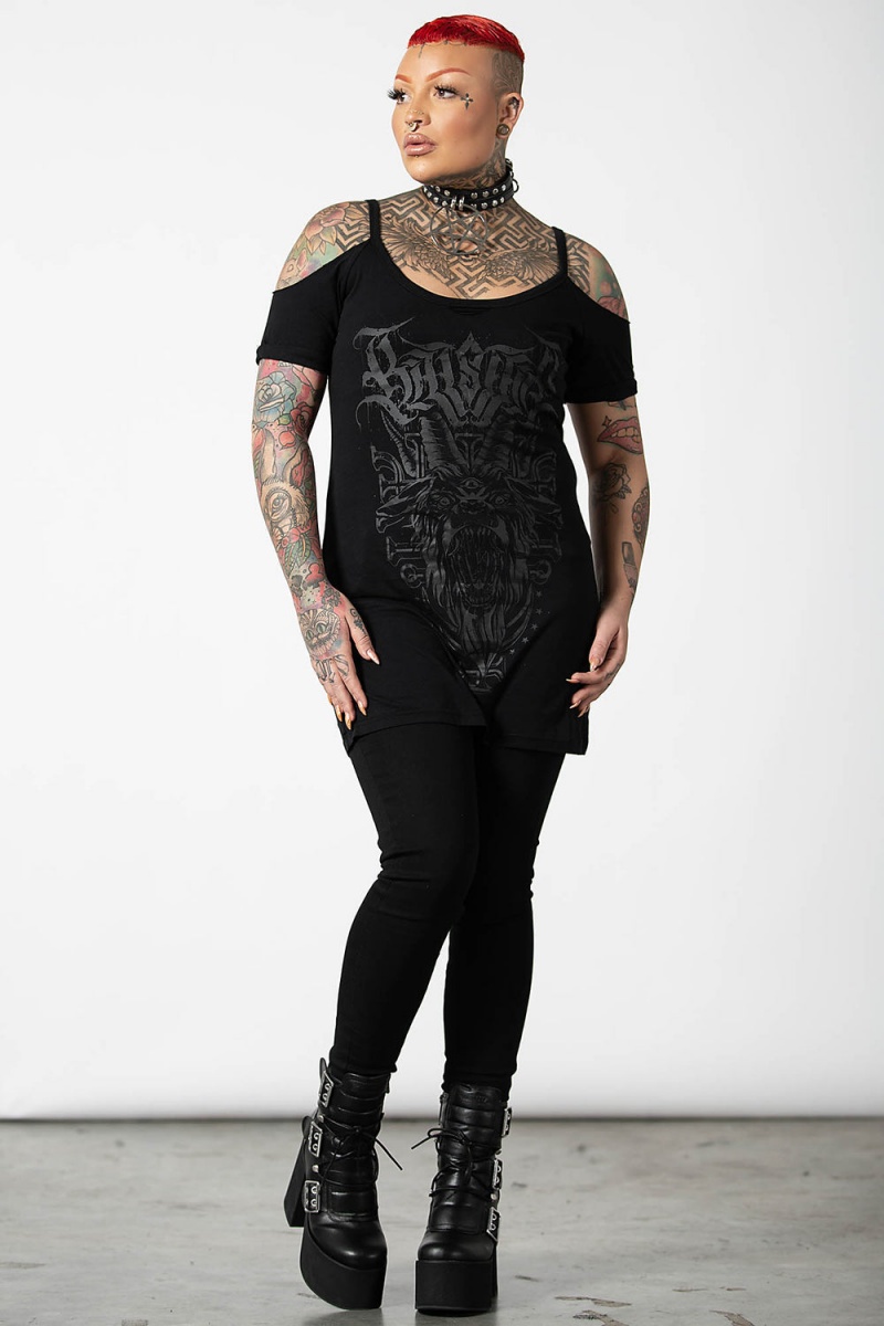 Killstar Bellow Distress Top Negros | 48963-MCYB