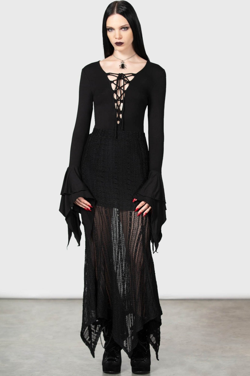 Killstar Black Roses Bodysuit Negros | 39865-TGOM