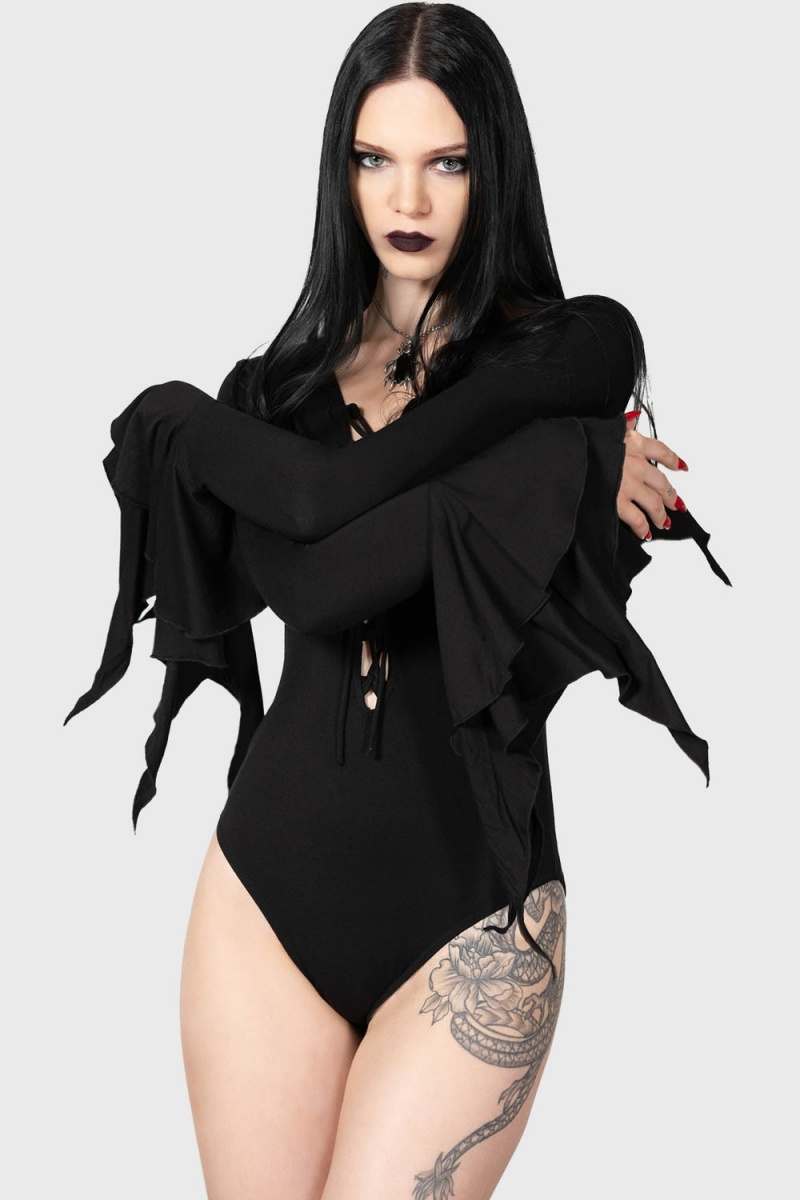Killstar Black Roses Bodysuit Negros | 39865-TGOM