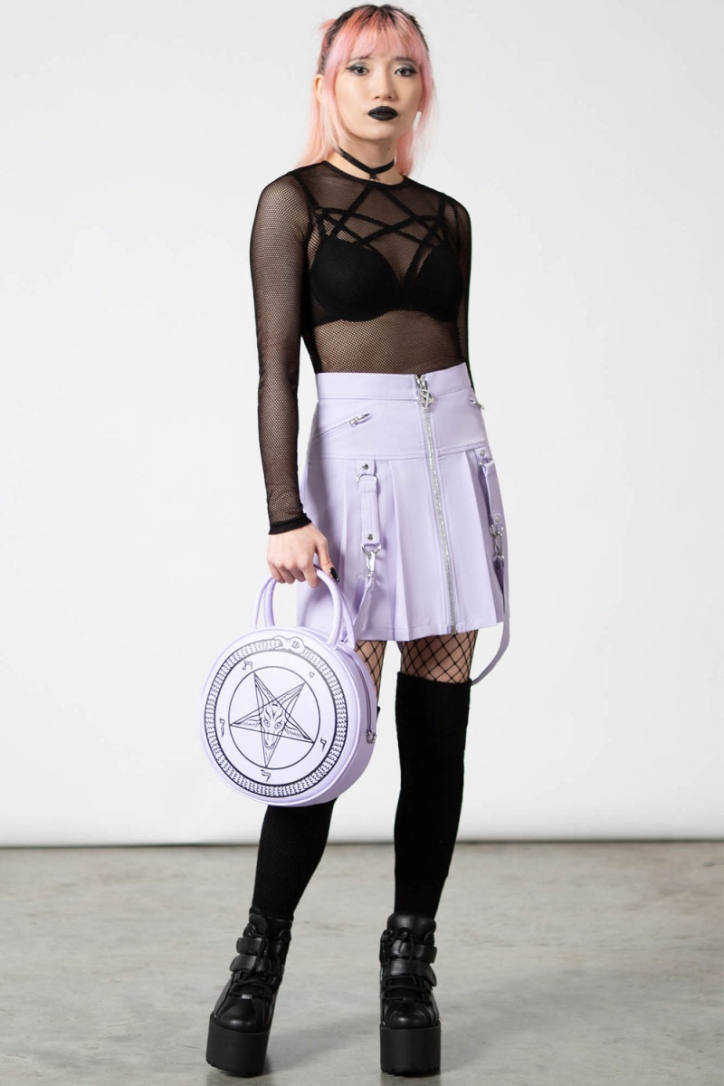 Killstar Blaire B*tch Mini Skirt [PASTEL LILAC] Lilac | 19653-ETLP