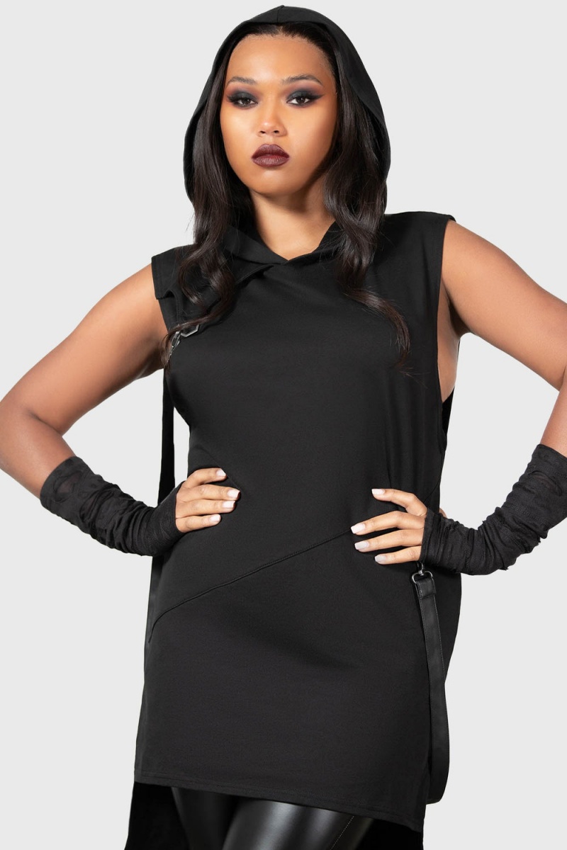 Killstar Blayze Encapuchado Vest Negros | 43801-QBFM